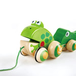 Hape Pull Along Frog Family with Anti-Rollover Wheels, Toddler Push and Pull Toys