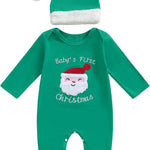 Ledy Champswiin 2Pcs Neutral Outfits Newborn Baby Boy Girl Pumpkin Romper Jumpsuit My 1st Halloween Clothes with Hat