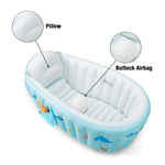 PandaEar Baby Inflatable Bathtub, Portable Travel Baby Infant Bath Tub Toddler Bathtub with Air Pump, Foldable Non-Slip Shower Basin Mini Air Swimming Pool for Newborn (Whale Blue)