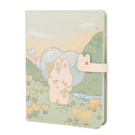 Zeph Hosea Cute Cartoon Notebook Kawaii Journal Notebook Japanese Sketchbook Leather Cover Diary Notepad Travel Notebook,Green