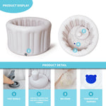 Hantaiwan Inflatable Baby Bath Seat for Sitting Up XL, Inflatable Soft Tub for 24-36 Months, Anti - Collision with Temperature Sensing, Portable Toddler Bath Support for Home & Travel