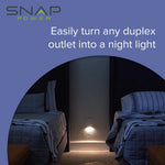 Single - SnapPower GuideLight 2 [For Duplex Outlets] - Replaces Plug-In Night Light - Electrical Receptacle Wall Plate With LED Night Lights - Auto On/Off Sensor - (Duplex, White)