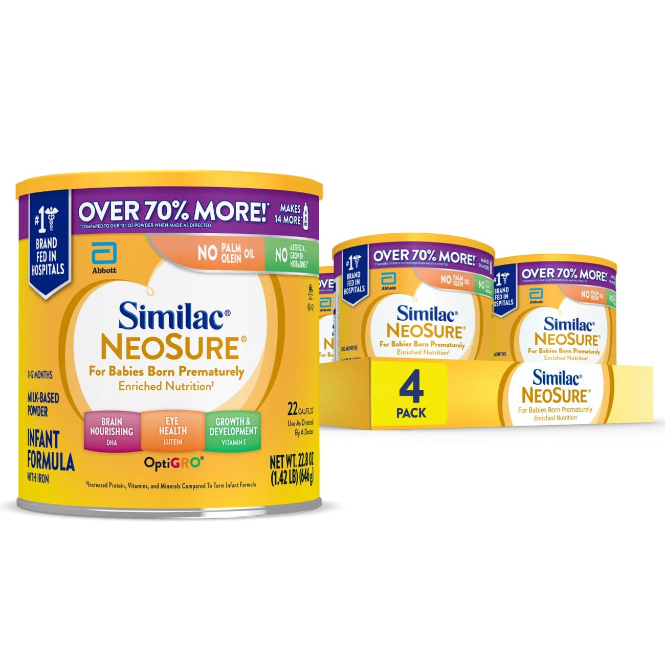 Similac NeoSure Premature Post-Discharge Infant Formula, Baby Formula Powder, 13.1-oz Can, Pack of 6