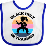 inktastic Girls Karate Black Belt in Training Baby Bib