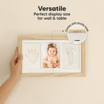 KeaBabies Baby Hand and Footprint Kit - Clay Handprint Keepsake Frame, Newborn Nursery Picture Frame, Personalized New Mom Gifts for Baby First Christmas Shower (Ash Wood)