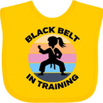inktastic Girls Karate Black Belt in Training Baby Bib