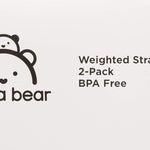 Amazon Brand - Mama Bear Silicone Weighted Straw Sippy Cup, 9 Ounces, Pack of 2, Blue/Green