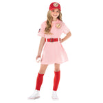 Morph Kids Baseball Costume Girls Peach Pink Baseball League Costume Outfit Halloween Costume For Girls 3-4 years
