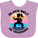 inktastic Girls Karate Black Belt in Training Baby Bib