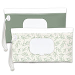 Baby wipes dispenser，portable baby wipes holder for outdoor, Refillable baby wipes container, on the go wet wipe pouch for travel, resuable wipes dispenser for hiking (sage)