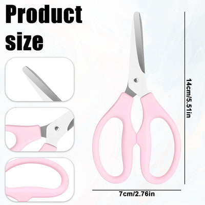Small Pink Scissors, 5" Stainless Steel Blade with Acrylic Handle All Purpose Scissors Stationery Paper Cutting Tool for Office, Home (Pink)