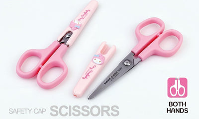Cute Kitty Friends Figure Safety Scissors with Cover (Pastel Pink)