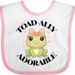 inktastic Girls Cute Toadally Adorable Frog Baby Bib