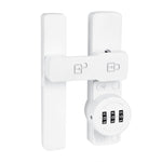 INIRET White 180 Degree Barn Door Lock,Mechanical Password Lock,Flip Latch with Combination,3 Digit Password Keyless,Protect Privacy,for Barn Door,Windows,Garden,Cabinets,Bathroom,and Sliding Door