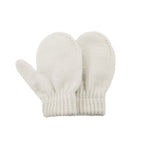Toddler Mittens Kids Soft Knitted Gloves Warm Toddler Winter Mittens Thick Cold Protection Gloves for Baby Boys Girls White
