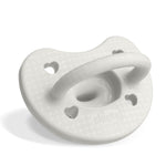 Chicco PhysioForma Luxe Orthodontic Pacifier for Babies 0-6 Months, One-Piece 100% Soft Silicone, Supports Breathing, Textured Shield & Handle, Included Sterilizing Case, BPA Free, 2-Pack, Pearl Grey