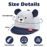 JANGANNSA Baby Shark Cap Infant Kids Sun Hat Bear Cute Cartoon Caps Spring Summer 3-18 Months (3-18 Months,Navy Striped Bear)