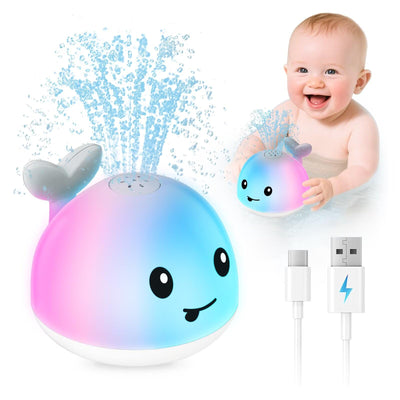Baby Bath Toys for Kids Ages 1-3 & Babies 6-12 Months, Light Up Whale Sprinkler Summer Water Pool Toys for Infant Toddlers 1 2 3 Year Old Boys Girls Birthday Gifts Newborn Essentials
