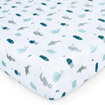Crib Sheets for Boys or Girls 2-Pack, Fitted Crib Sheet 52'' x 28'' for Standard Crib & Toddler Mattress, Soft and Breathable Material, Baby Crib Sheets Neutral, Dinosaurs & Ocean