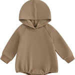 Thorn Tree Newborn Baby Boys Hooded Sweatshirt Long Sleeve Solid Romper Infant Baby Fall Winter Spring Outfits