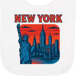 inktastic New York City Skyline with Statue Of Liberty and Baby Terry Cloth Bib