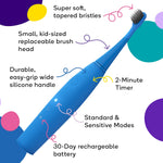 Burst Kids & Toddlers Electric Toothbrush (Blue) | Soft Bristles