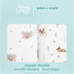 aden + anais Essentials Muslin Swaddle Blankets, Newborn Receiving Blanket for Swaddling, 100% Cotton Baby Swaddle Wrap, 2 Pack, Disney + Friends