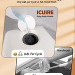 ICUIRE Baby Bottle Washer and Sterilizer and Dryer, 131-167°F High Temperature Sterilize for Baby Stuff, 3.2L Water Tank to Clean Bottles, Pump Part &Pacifiers&Bowl, Newborn Parents One-Hand Operation