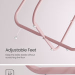 VASAGLE LILEA Collection - Small Round Side End Table, Modern Nightstand with Fabric Basket, Jelly Pink and Cream White ULET223R61