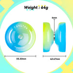 Yoyo K2 Crystal - Professional Responsive Yoyo for Kids 8-12, Dual Purpose Yo Yo for Adults Advanced + Extra Unresponsive Bearing + 12 Yo-yo Strings+Storage Bag + Removal Tool ( SkyBlue Yellow)