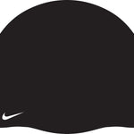 Nike Swim Unisex Solid Silicone Adult Cap, Black/White - OS