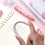 4 Pcs Cute Pink Retractable Eraser with 4 Pcs Extra Refills Cartoon Eraser Pencil Erasers for School Kids Boy Girl Women (4Pcs Peach)