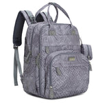 BabbleRoo Diaper Bag Backpack - Baby Essentials Travel Tote - Multi Function Water Resistant Diaper Bag, Travel Essentials Baby Bag with Changing Pad, Stroller Straps & Pacifier Case - Dark Gray