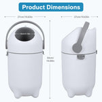 Tall Diaper Pail with Odor Control, 15L Capacity Baby Diaper Bin with Airtight Lid and Handle, Large Capacity, Hands-Free Trash Can for Nursery, Living Room, Bathroom White