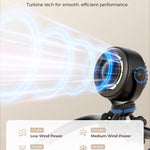 SWEETFULL Baby Stroller Fan - 4000mAh Rechargeable 4-Speed Quiet with LED Display & Night Light, Mini Portable 360° Clip On Safe Fan for Car Seat, Crib, Travel - Black