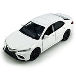 Camry XSE 2022 Model Car 1/36 Scale Diecast Toy Cars Metal Alloy Children’s Die-cast Vehicles, Pull Back Doors Open, Black Rim, Collection for Men, Kids Toys for Boys Gifts, White