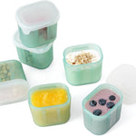haakaa Mini Meal Silicone Storage Containers,8 oz Silicone Baby Food Containers with Airtight Lids,Reusable Baby Food Jars for Purees, Fruits & Snacks-Microwave & Dishwasher Safe,4 Pack, Pea Green