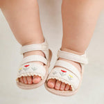 Newborn Summer Baby Girls Sandals Cute Flower First Walking Shoes Anti-Slip Soft Sole Sandal Shoes Infant Crib Shoes