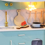 GuDoQi DIY Miniature Dollhouse Kit, Tiny House kit with Furniture, Miniature House Kit 1:24 Scale, Great Gift for Birthday Easter, Beautiful Blue Room