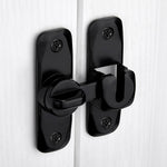 INIRET 3 Pack Barn Door Latches,90/180 Degree Gate Lock,Zinc Alloy Right Angle Door Lock Latch,Flip Gate Latches Hardware,Door Security Sliding Door Latch Lock fo Cabinets,Bathroom,Barn Door (Black)