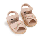 Infant Baby Girls Boys Flower Sandals PU Leather Summer Casual Beach Sandal Toddler First Walking Shoes Soft Sole Non-Slip Shoes