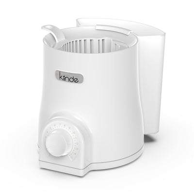 White humidifier with 'kinde' branding on a white background