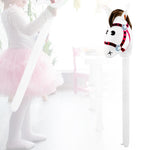 pistro Hobby Horse Stick Toy for Horse Themed Party - Portable Creative Wooden Stick Horse for Kids Pretend Play- White Red Head
