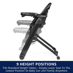 Peg Perego Siesta, Grow with Baby Folding High Chair & Recliner, Height Adjustable, Quick Clean & Easy Push Wheels for Babies & Toddlers, Made in Italy, Astral (Beige)