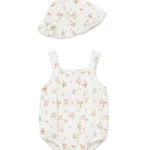 Little Me Clothes for Baby Girls' Ditsy Bubble with Hat, Floral, 9 Months
