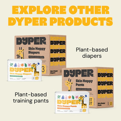 DYPER - Baby Diapers Size 3 (28 Count) - Plant Based Disposable Diapers for Day and Overnight Premium Leak Protection, Skin-Friendly Comfort with Soft Size 3 Diapers (16-28 lbs)