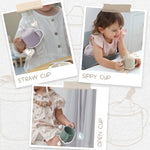 Moonkie Silicone Baby Sippy Cups | 3 Stages Training Cup Straw Cup for Infants Toddlers and Kid | 4 oz 1Pack