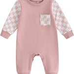 BeQeuewll Newborn Baby Boy Mardi Gras Outfit Infant Sweatshirt Jumpsuit Rompers Babys Spring Carnival Clothes