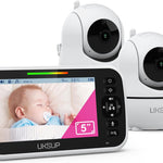 Baby Monitor with Camera and Audio- Video Baby Monitor with 960ft Long Range, Remote Pan-Tilt-Zoom, Night Vision, Temperature Sensor, 2-Way Talk, 8 Lullabies, 30-Hour Battery & No WiFi