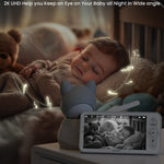 ieGeek Baby Monitor with Camera and Audio - 2K Video Monitor with 5" Screen - Night Vision, Two-Way Talk, Cry&Motion Detection, Temper& Humidity Sensor, PTZ, Remote Control via Screen and Free APP